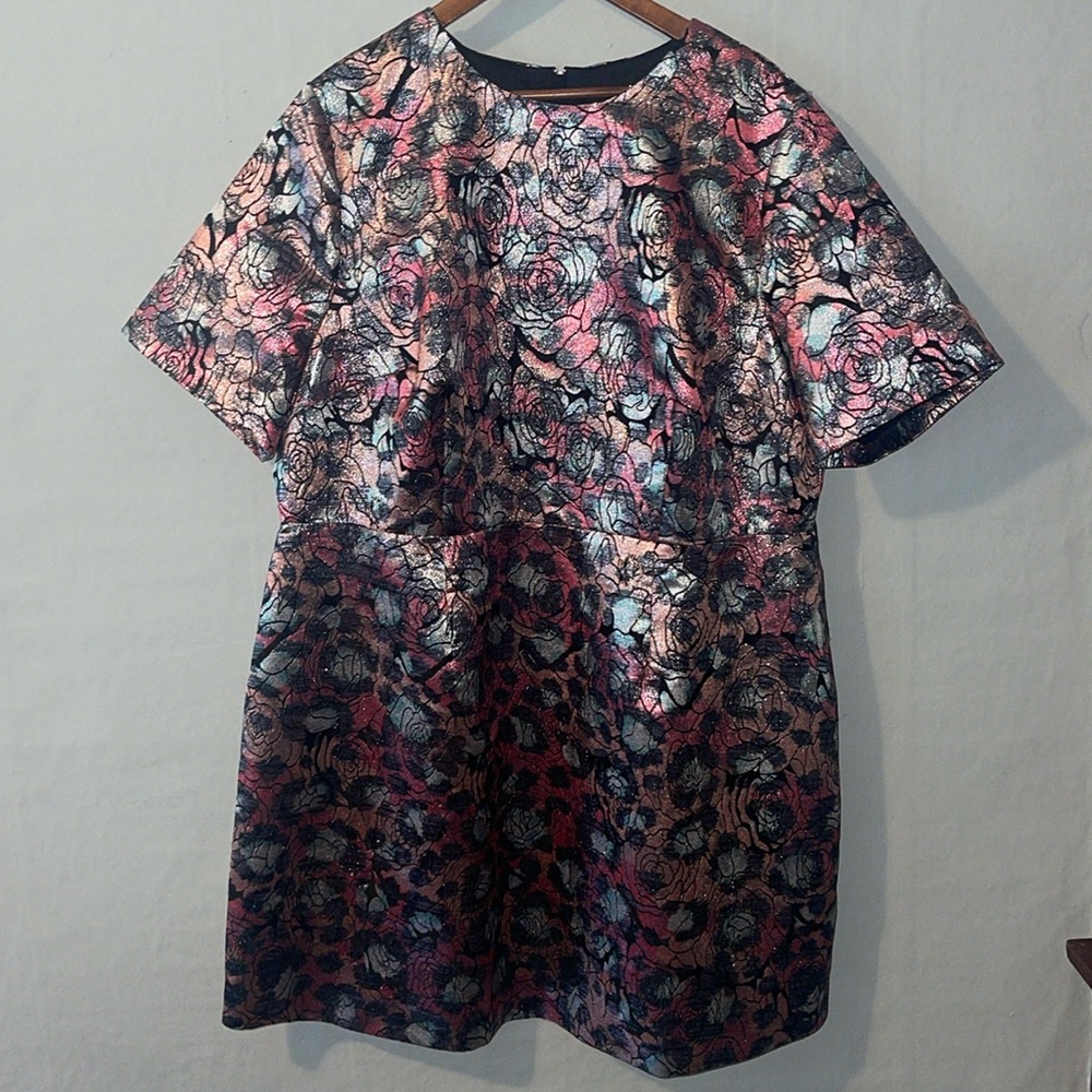 ASOS Metallic Floral Dress, Size 20 NWT